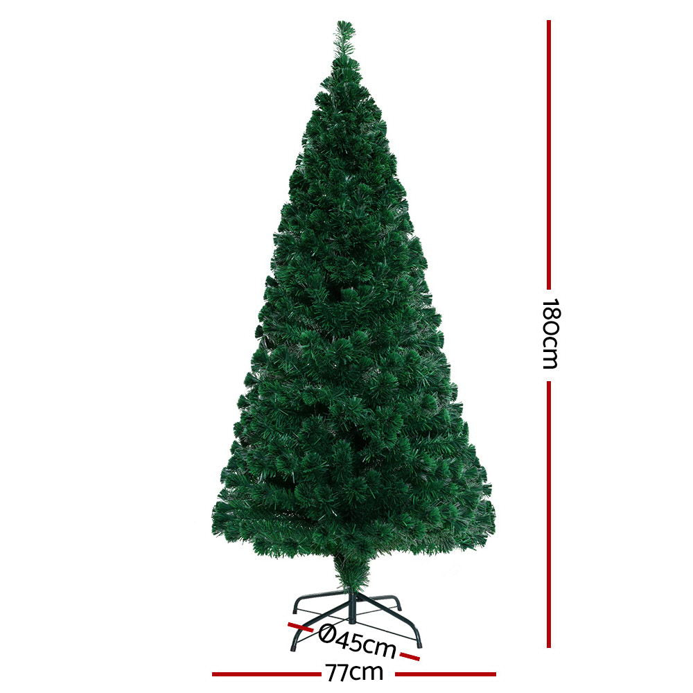 Jingle Jollys Christmas Tree 1.8M LED Xmas trees Optic Fibre Warm White