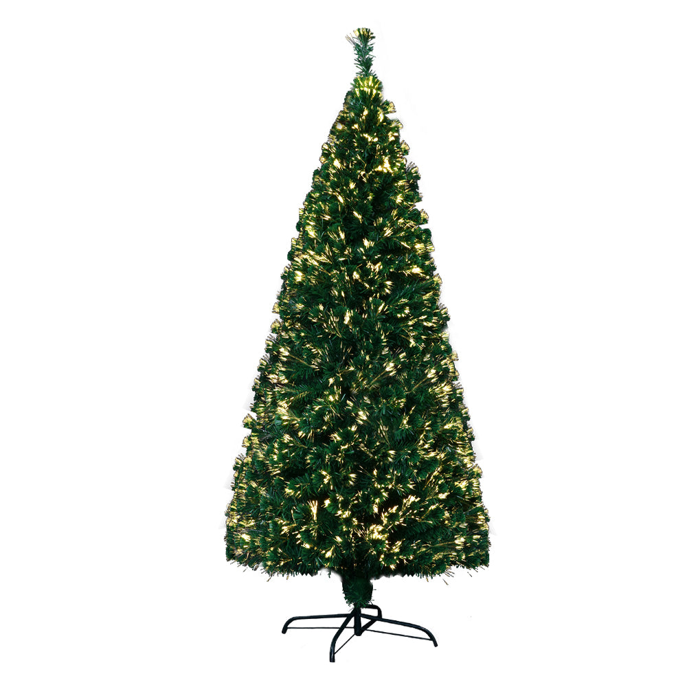 Jingle Jollys Christmas Tree 1.8M LED Xmas trees Optic Fibre Warm White