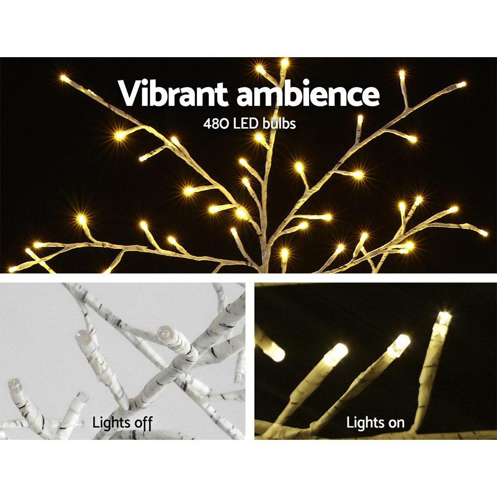 Jingle Jollys Christmas Tree 2.1M 480 LED Trees With Lights Warm White