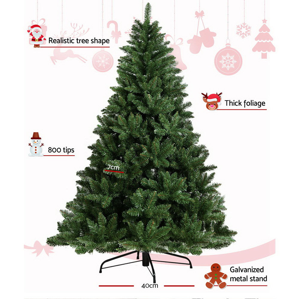 Jingle Jollys Christmas Tree 1.8M Xmas Trees Green Decorations 800 Tips