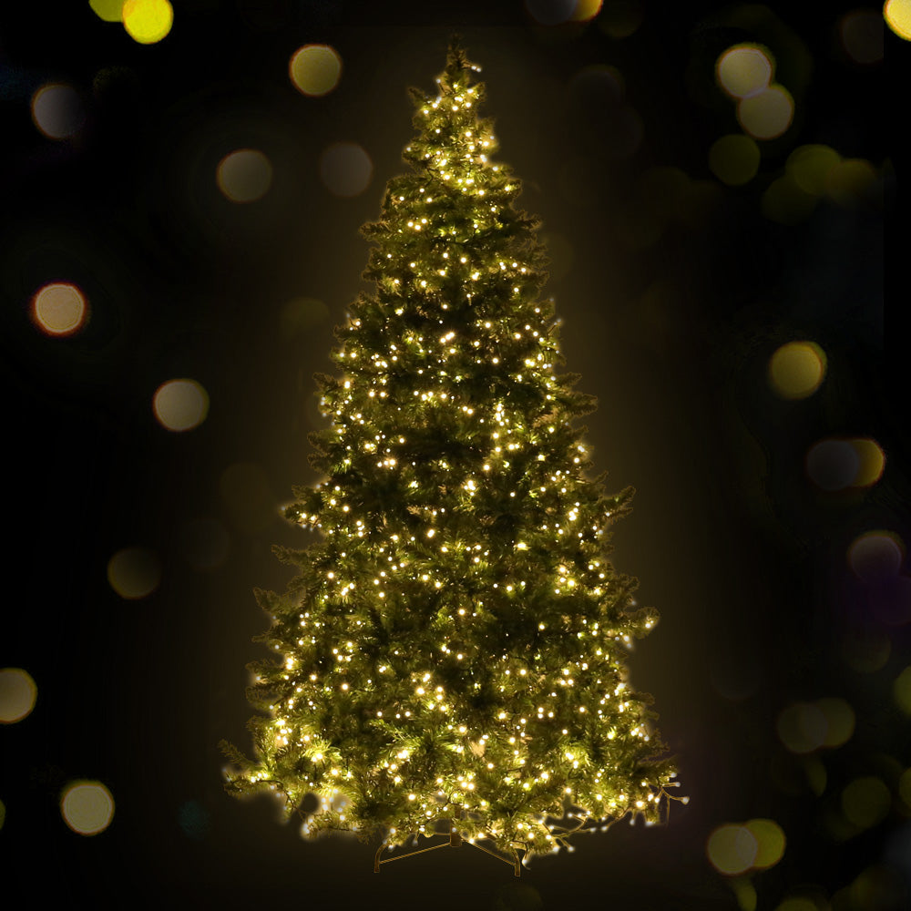Jingle Jollys Christmas Tree 2.1M With 1134 LED Lights Warm White Green