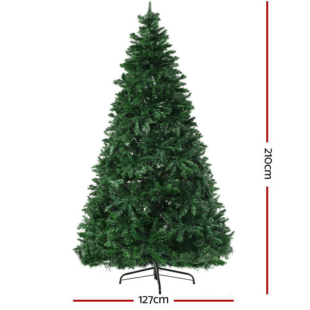 Jingle Jollys Christmas Tree 2.1M Green With 1134 LED Lights Multi Colour