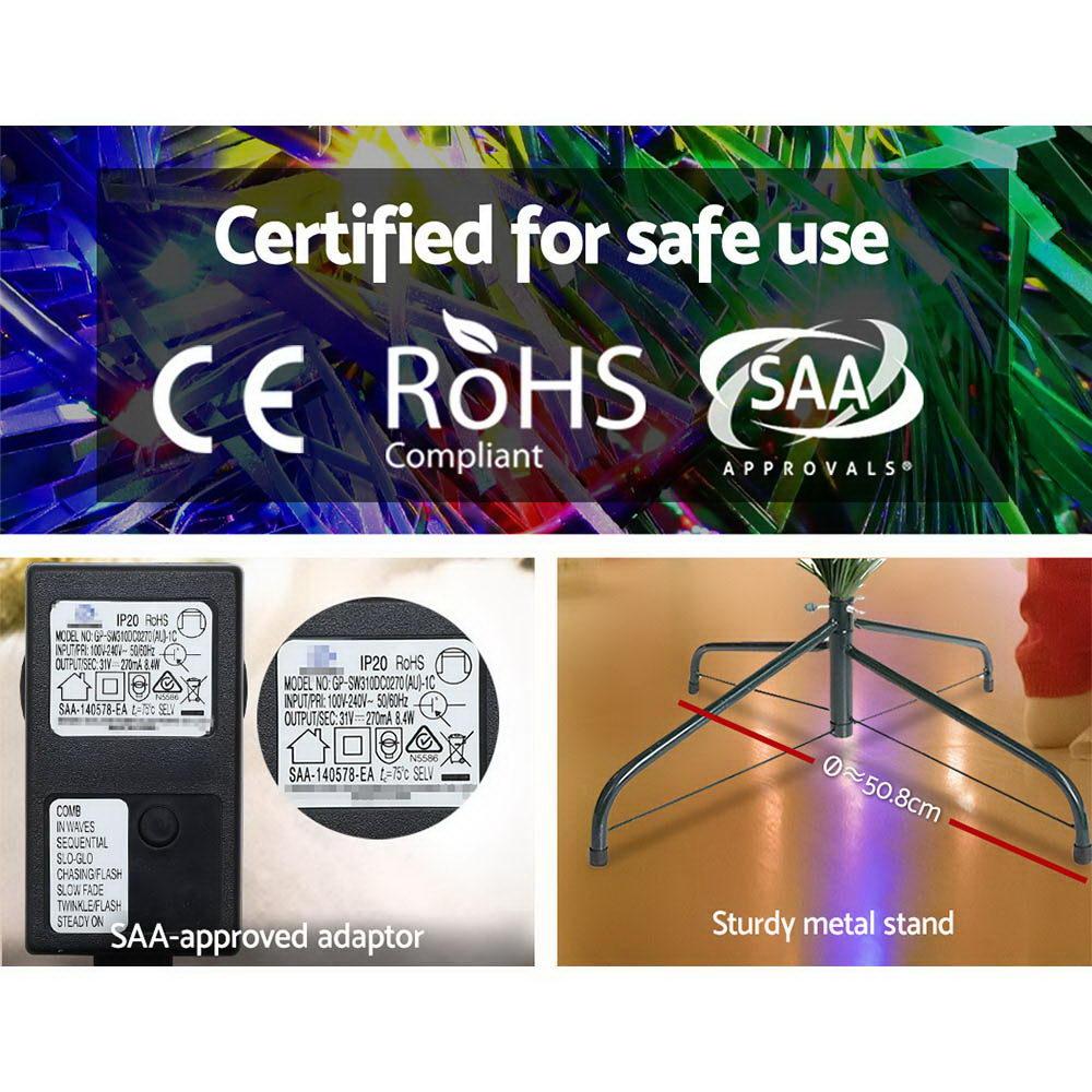 Jingle Jollys Christmas Tree 2.1M Green With 1134 LED Lights Multi Colour