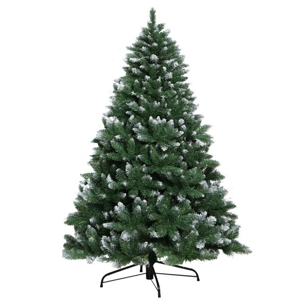 Jingle Jollys Christmas Tree 2.1M Xmas Trees Decorations Snowy Green 1000 Tips