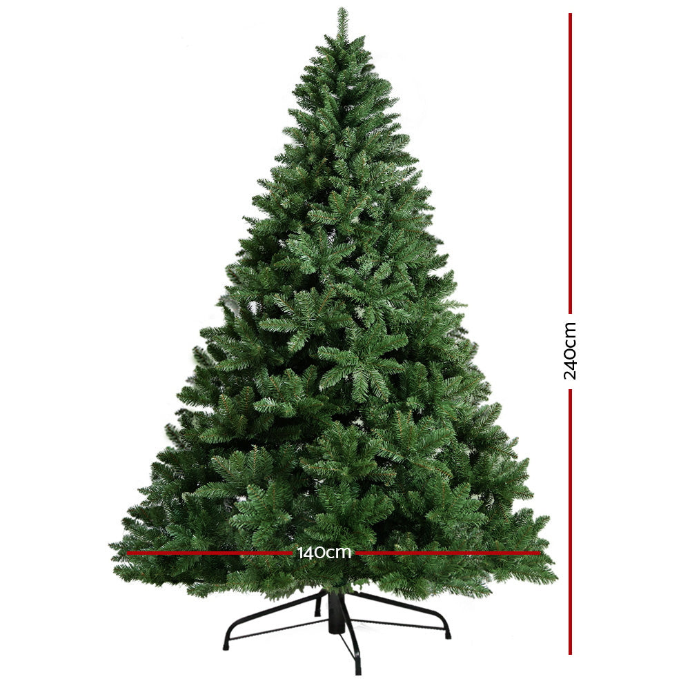 Jingle Jollys Christmas Tree 2.4M Xmas Trees Green Decorations 1400 Tips