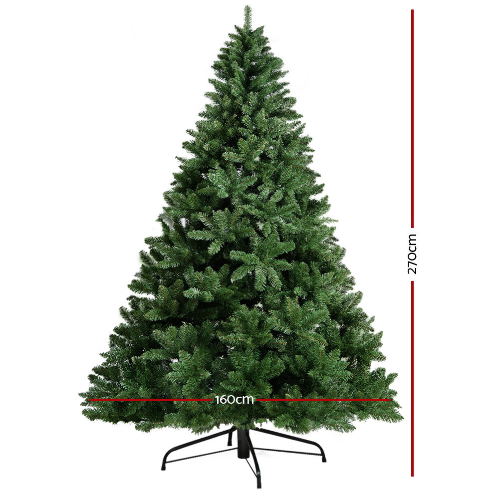 Jingle Jollys Christmas Tree 2.7M Xmas Trees Green Decorations 1600 Tips