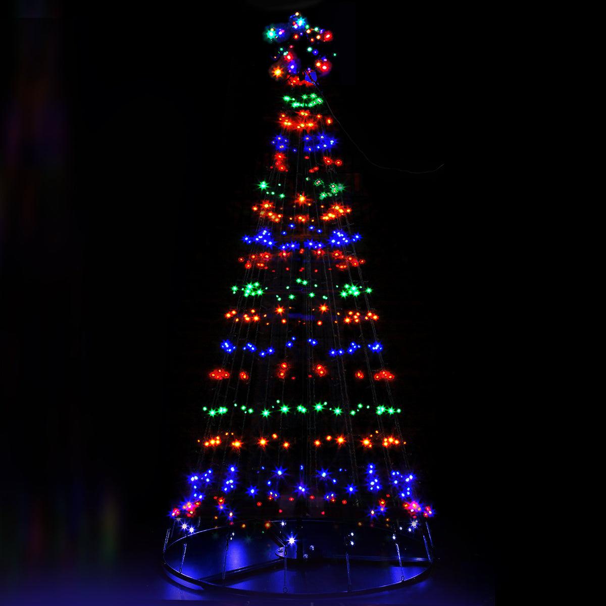 Jingle Jollys Christmas Tree 2.1M 264 LED Xmas Trees Solar Power Multi Colour