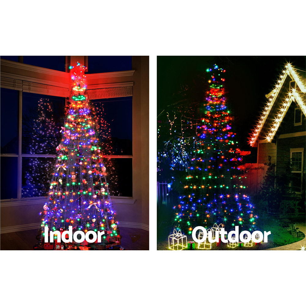 Jingle Jollys Christmas Tree 2.1M 264 LED Xmas Trees Solar Power Multi Colour