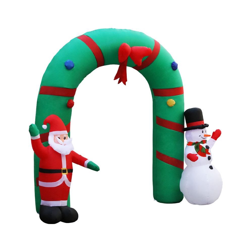 Jingle Jollys 2.8M Christmas Inflatable Giant Arch Way Santa Snowman Light Decor