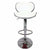2X WhiteBar Stools Faux Leather Mid High Back Adjustable Crome Base Gas Lift Swivel Chairs