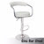 2X White Bar Stools Faux Leather High Back Adjustable Crome Base Gas Lift Swivel Chairs