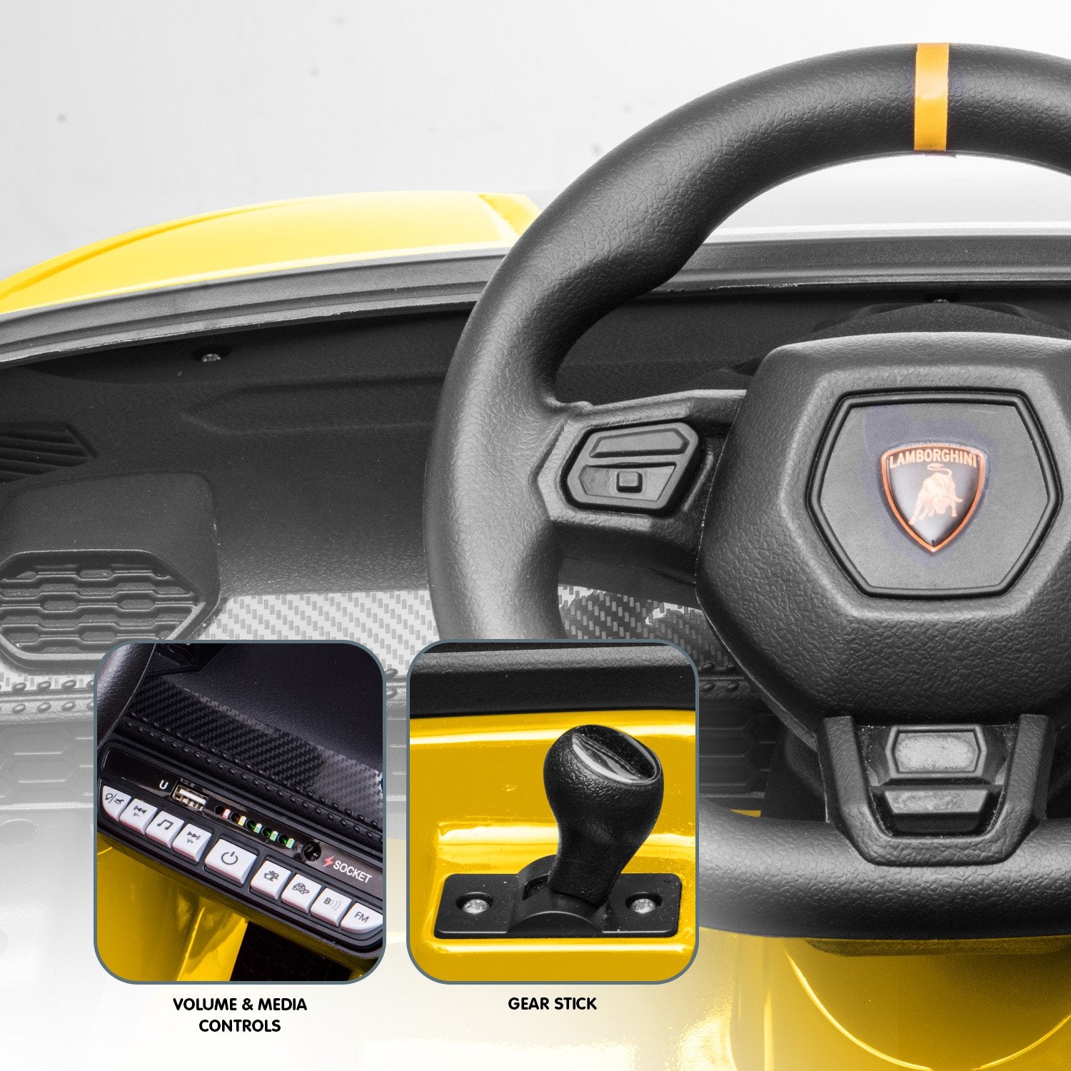 Lamborghini Performante Kids Electric Ride On Car Remote Control - Yellow