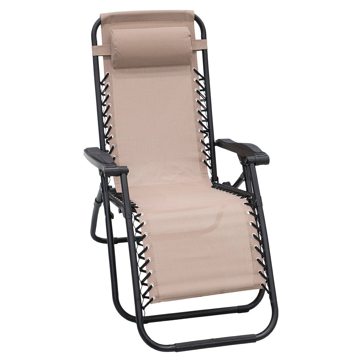 Zero Gravity Reclining Deck Camping Chair - Beige