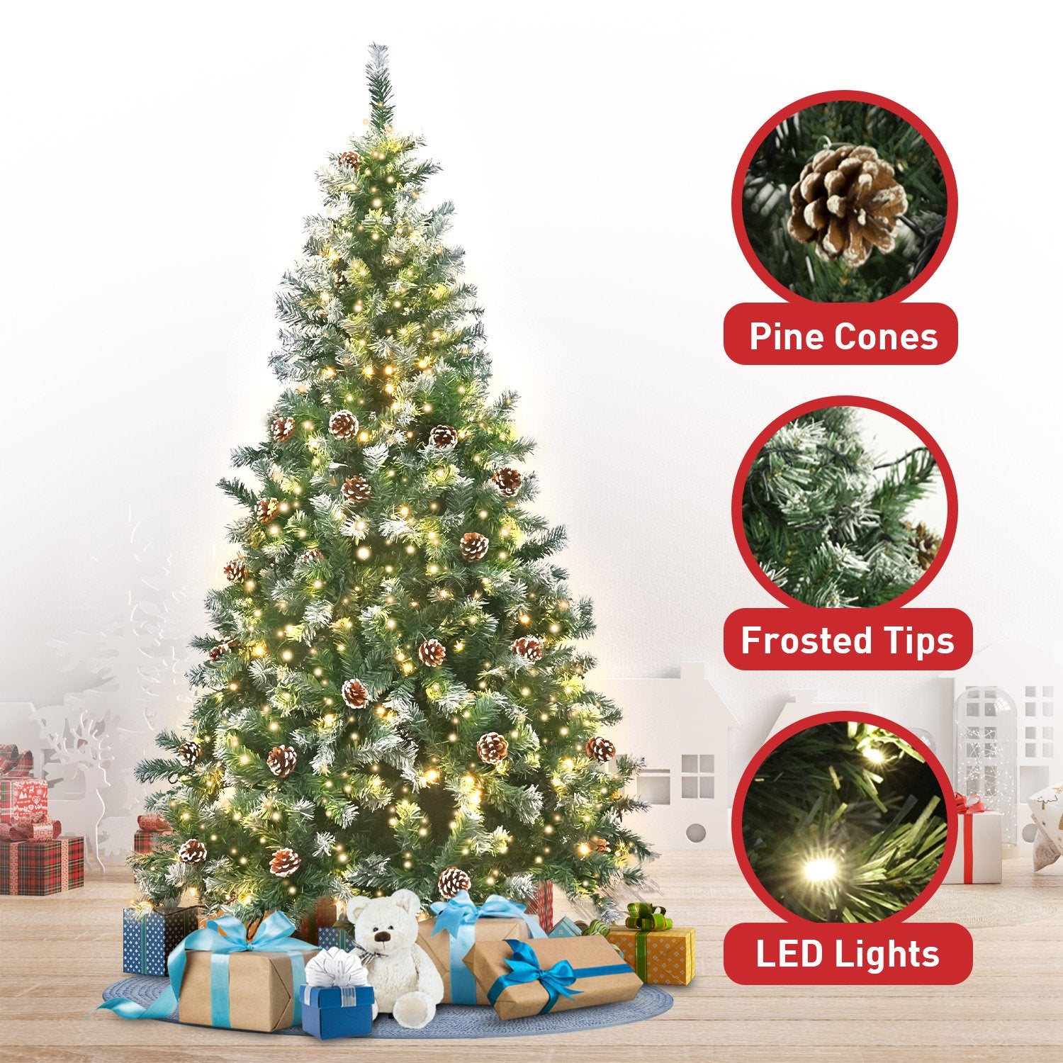 Christabelle 1.5m Pre Lit LED Christmas Tree with Pine Cones