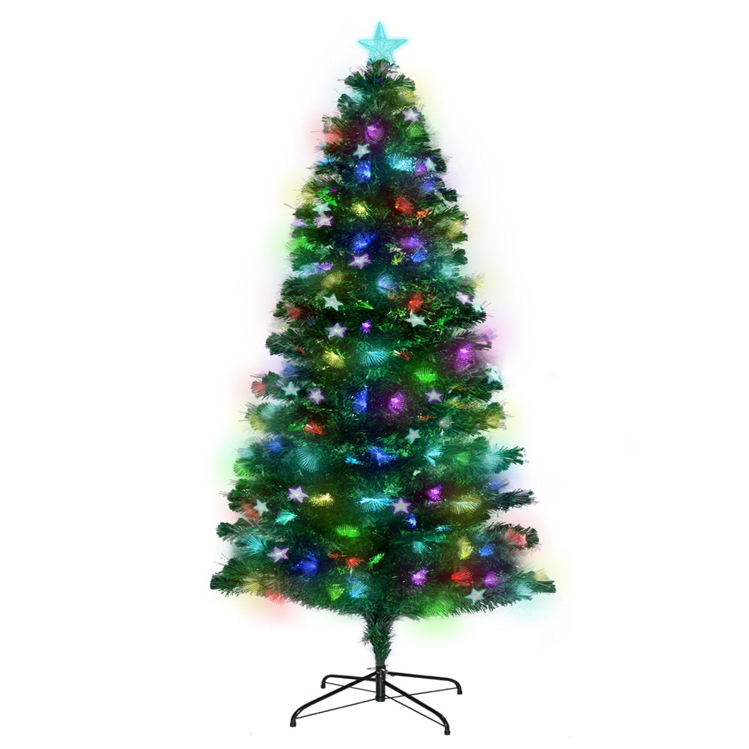 Christabelle 1.8m Enchanted Pre Lit Fibre Optic Christmas Tree Stars