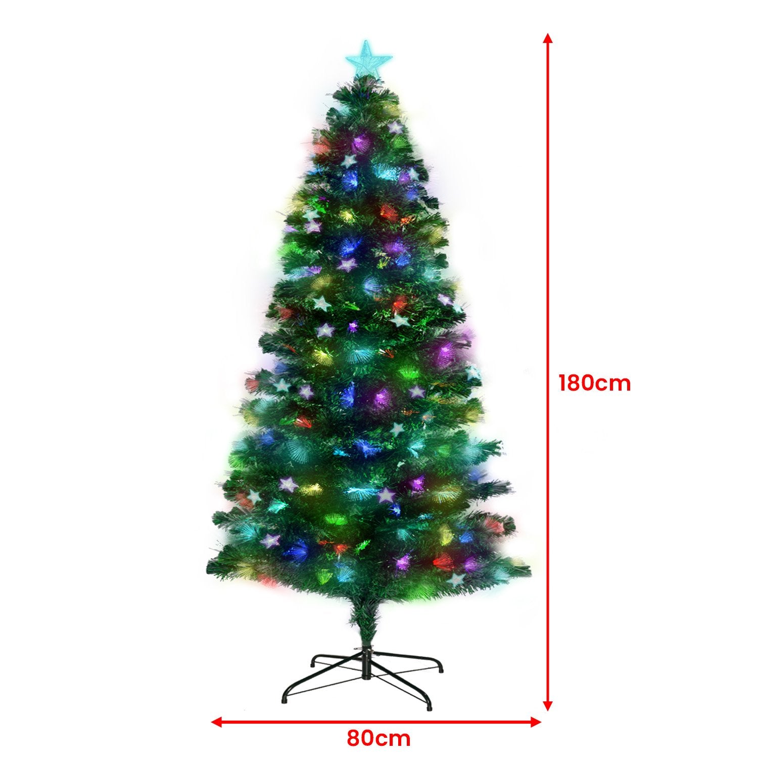 Christabelle 1.8m Enchanted Pre Lit Fibre Optic Christmas Tree Stars