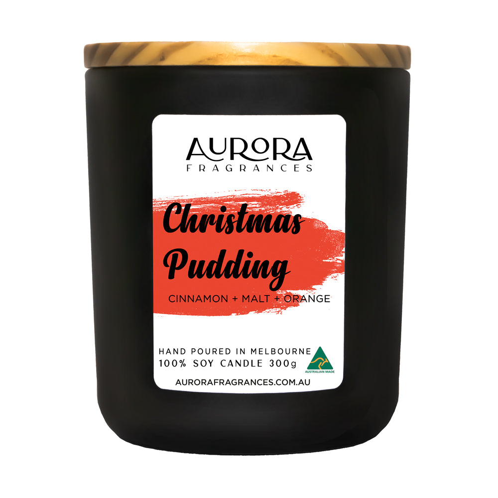 Aurora Christmas Pudding Soy Candle Australian Made 300g