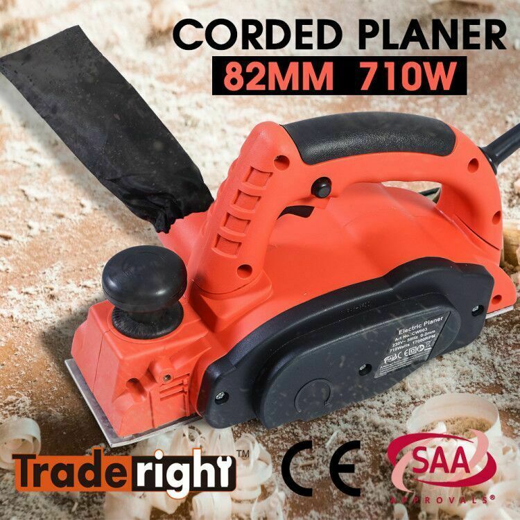 Traderight 710W Electric Wood Planer Door Plane Hand Held Woodworking Blade Only