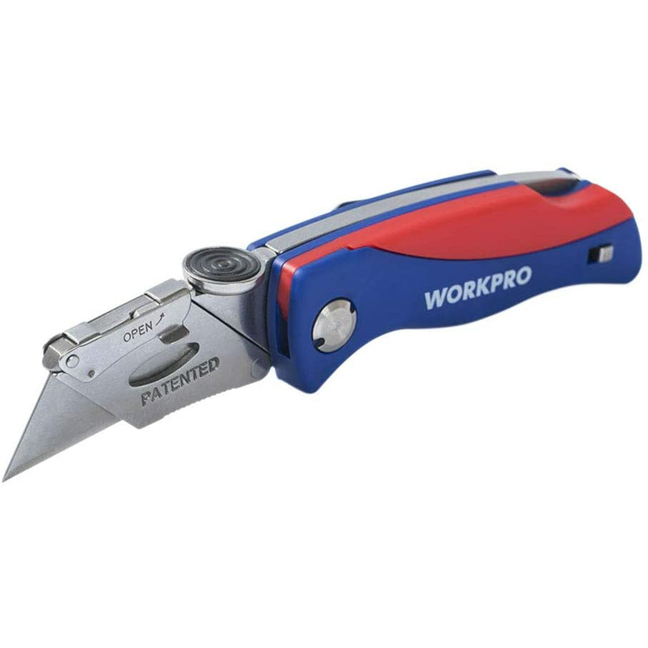 Workpro Folding Utility Knife With 5 Extra Blades