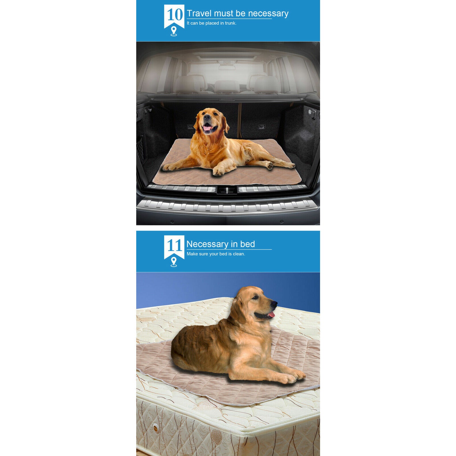 PaWz 2 Pcs 120x120 cm Reusable Waterproof Pet Puppy Toilet Training Pads