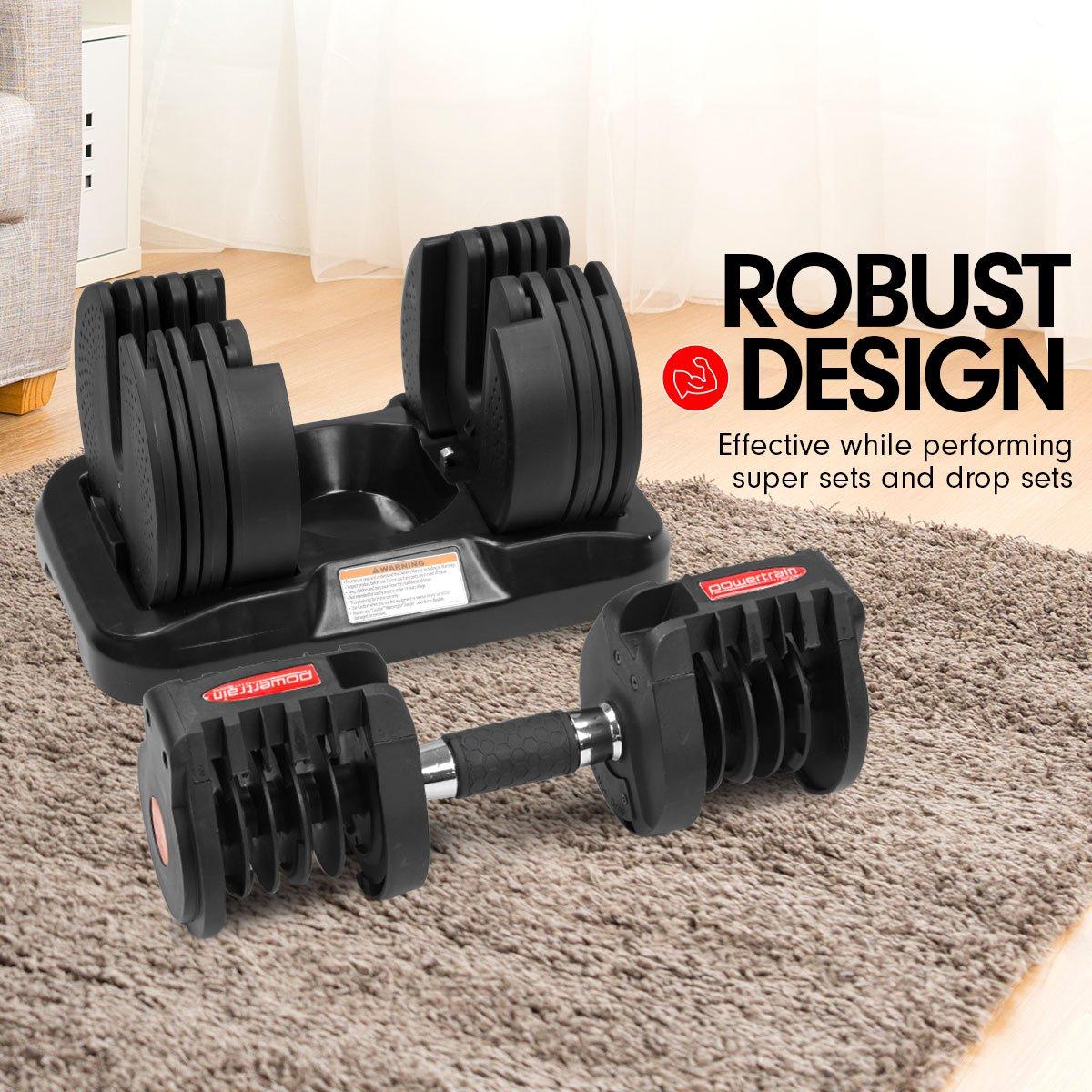 20kg Powertrain Gen2 Home Gym Adjustable Dumbbell