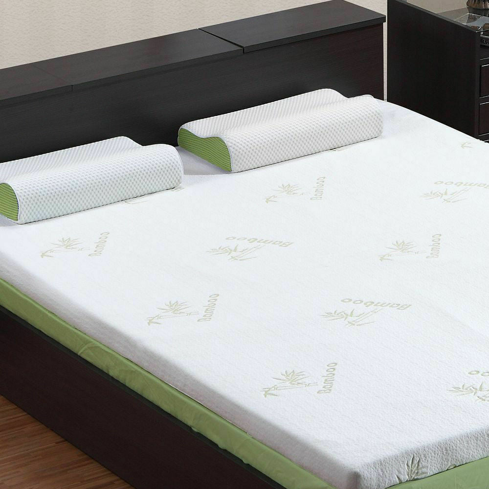 DreamZ 5cm Thickness Cool Gel Memory Foam Mattress Topper Bamboo Fabric Double