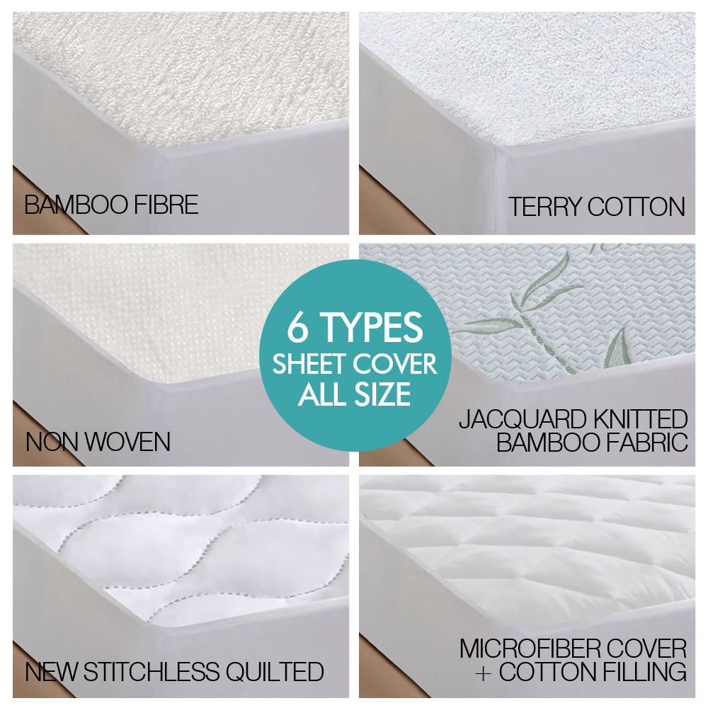 DreamZ Terry Cotton Fully Fitted Waterproof Mattress Protector in Queen Size