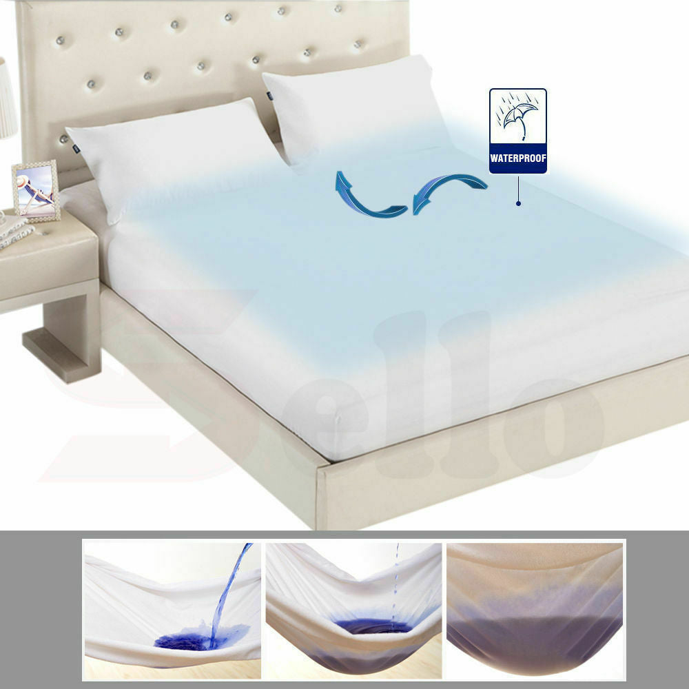 DreamZ Terry Cotton Fully Fitted Waterproof Mattress Protector in Queen Size