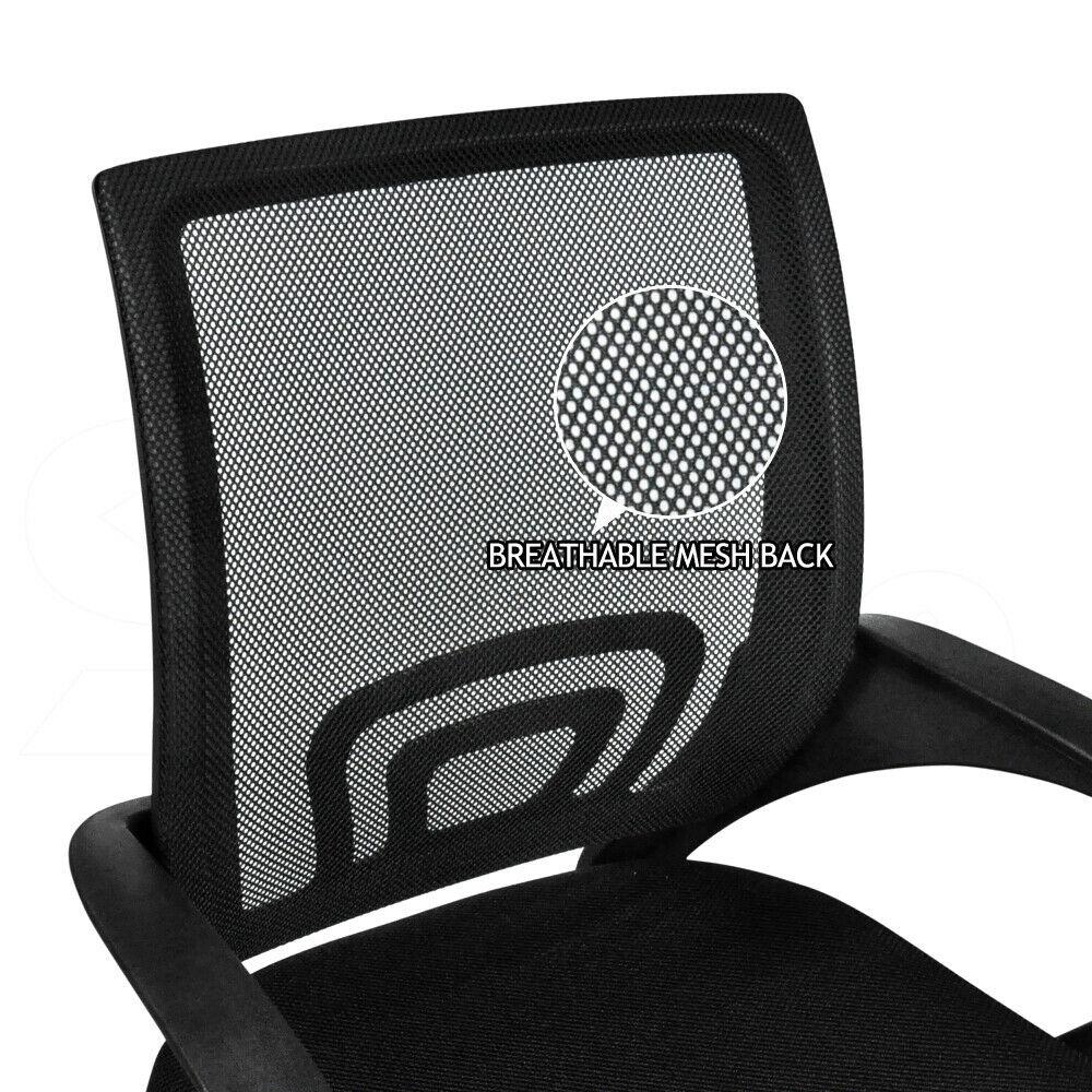 2 x Ergonomic Mesh Computer Home Office Desk Midback Task Black Adjustable Chair