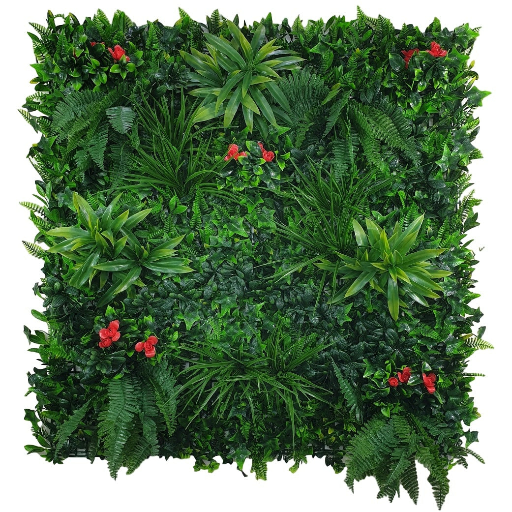 Elegant Red Rose Vertical Garden / Green Wall UV Resistant 100cm x 100cm