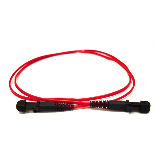 1m MTRJ-MTRJ OM1 Multimode Fibre Optic Duplex LSZH Patch Lead : 2mm Oversleeving | RED