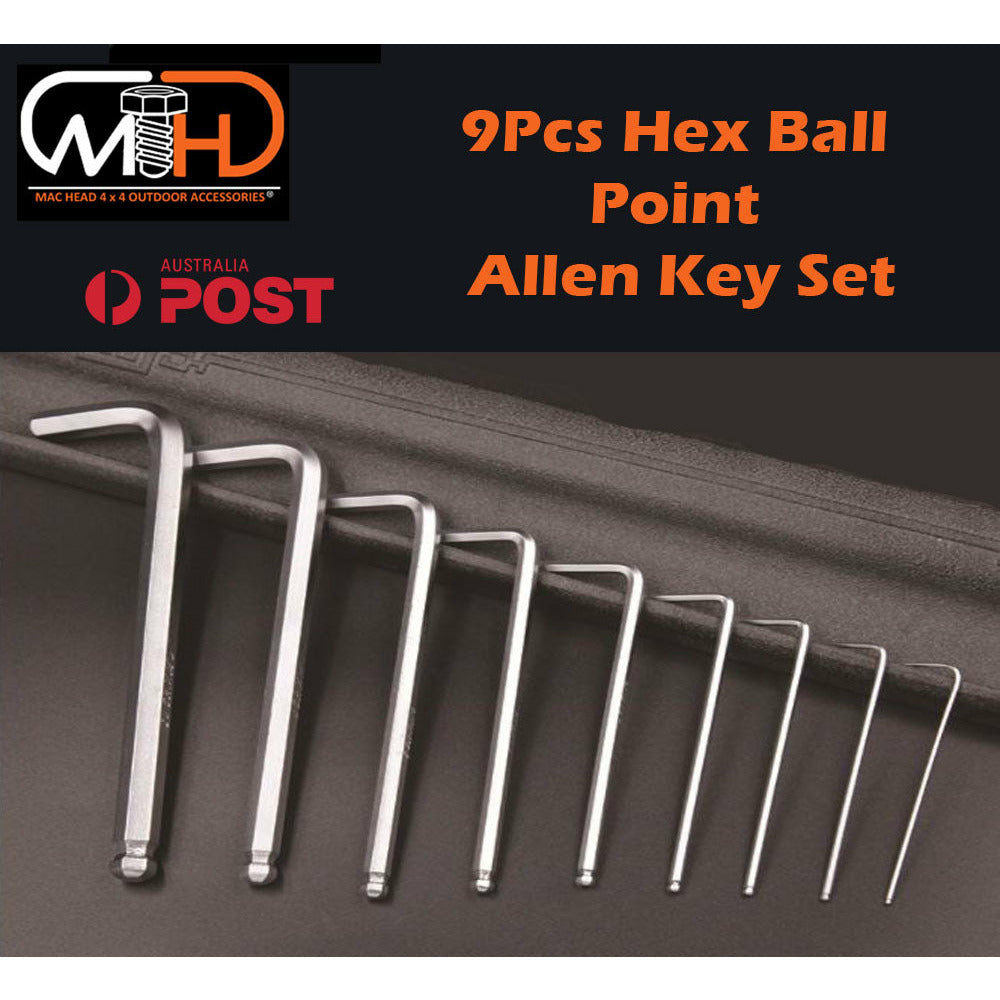 9pcs LONG Arm Allen Keys Set Metric Ball End Driver Hex Allan Allen Kit