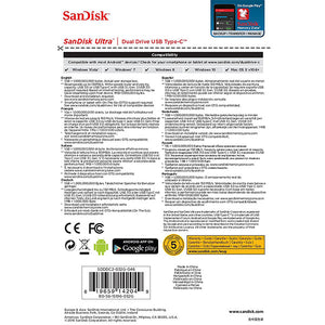 SANDISK ULTRA 32GB SDDDC2-032G Dual USB Drive Type-C 3.1