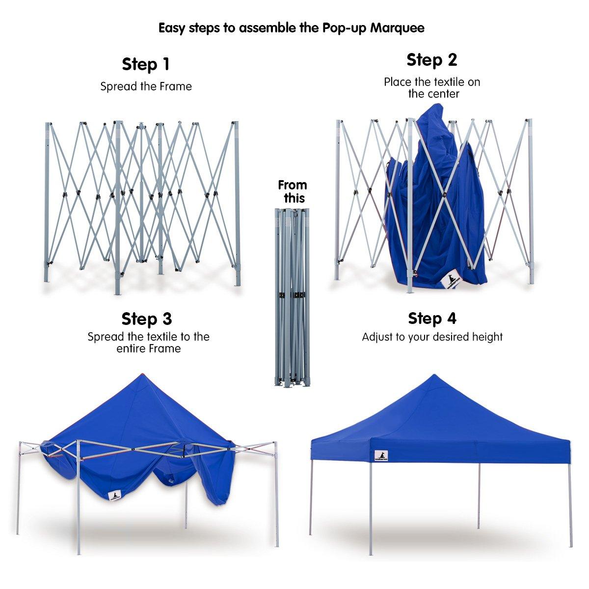 Gazebo Tent Marquee 3x3 PopUp Outdoor Wallaroo - Blue