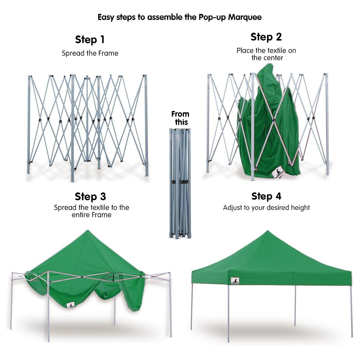 Gazebo Tent Marquee 3x3 PopUp Outdoor Wallaroo - Green