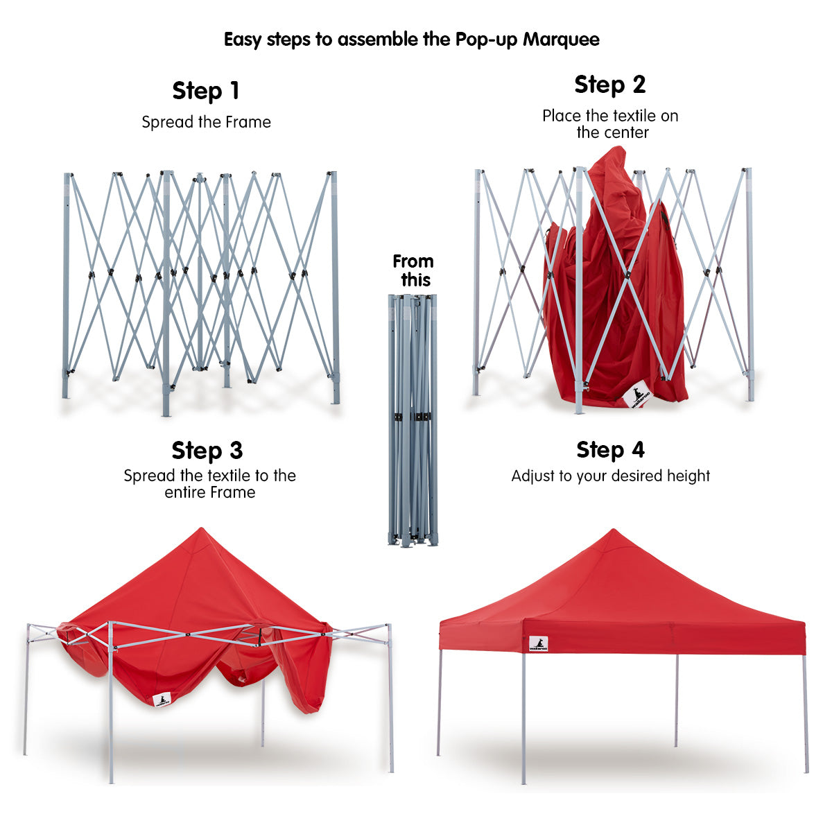 Gazebo Tent Marquee 3x3 PopUp Outdoor Wallaroo Red