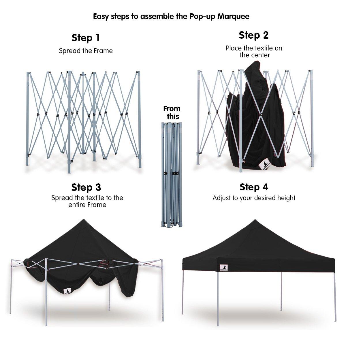 Gazebo Tent Marquee 3x3 PopUp Outdoor Wallaroo Black