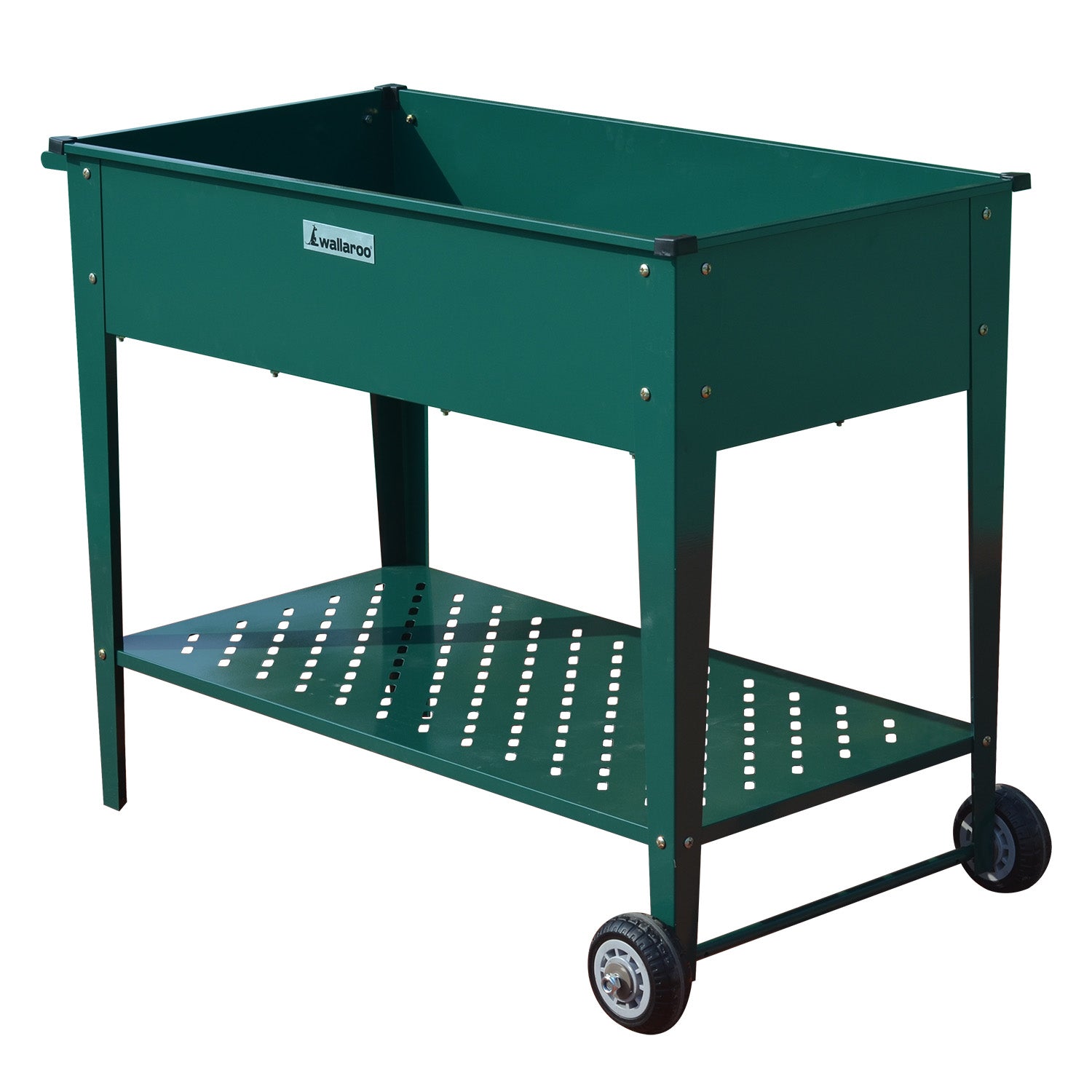 Wallaroo Garden Bed Cart Raised 108.5 x 50.5 x 80cm Steel - Green