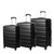 Slimbridge Luggage Suitcase Trolley 3Pcs set 20 24 28 Travel Packing Lock Black