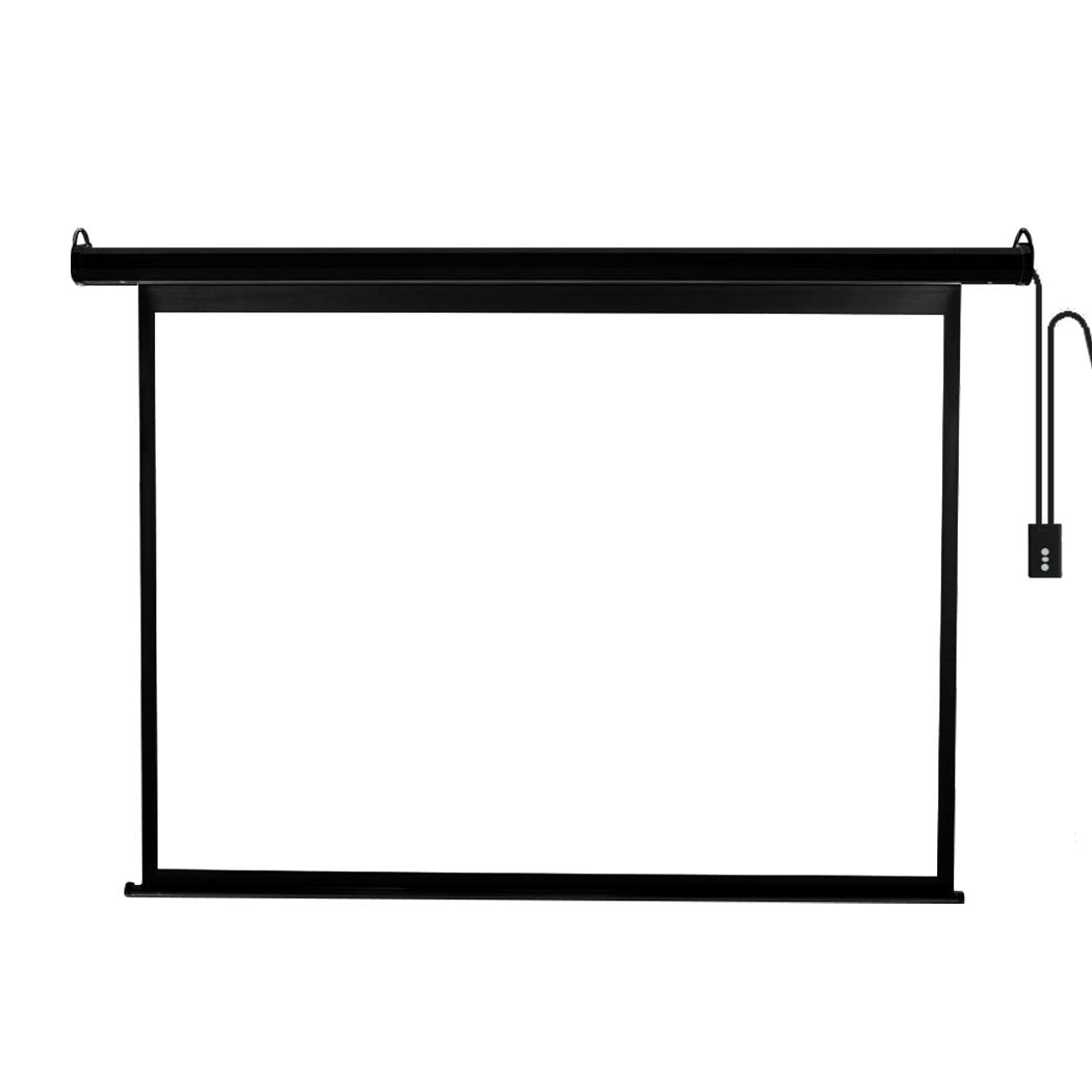 100&quot; Projector Screen Electric Motorised Projection 3D Home Cinema 4:3 Black