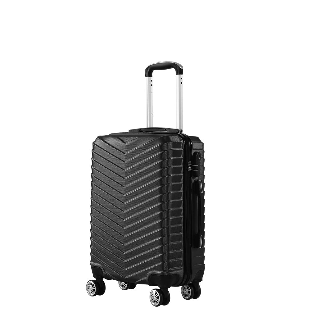 Slimbridge 24&quot; Luggage Suitcase Trolley Travel Packing Lock Hard Shell Black