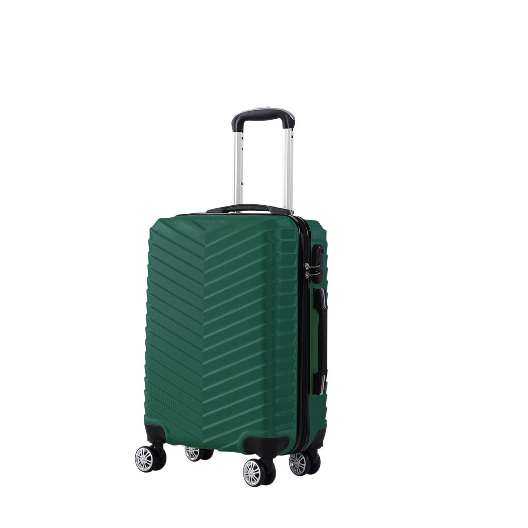 Slimbridge 24&quot; Luggage Suitcase Trolley Travel Packing Lock Hard Shell Green