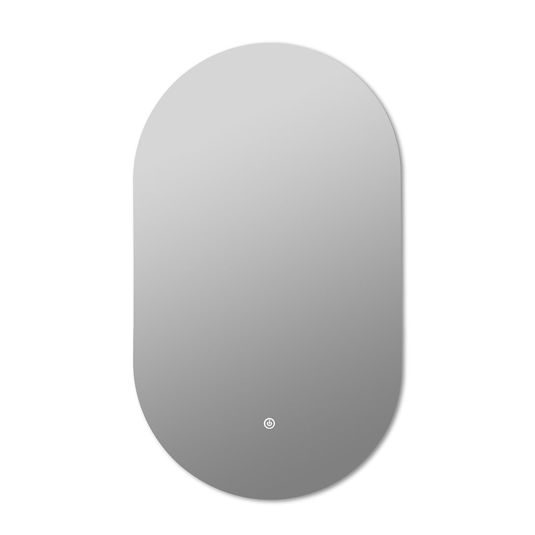 EMITTO LED Wall Mirror Oval Anti-fog Bathroom Mirrors Makeup Light 50x90cm