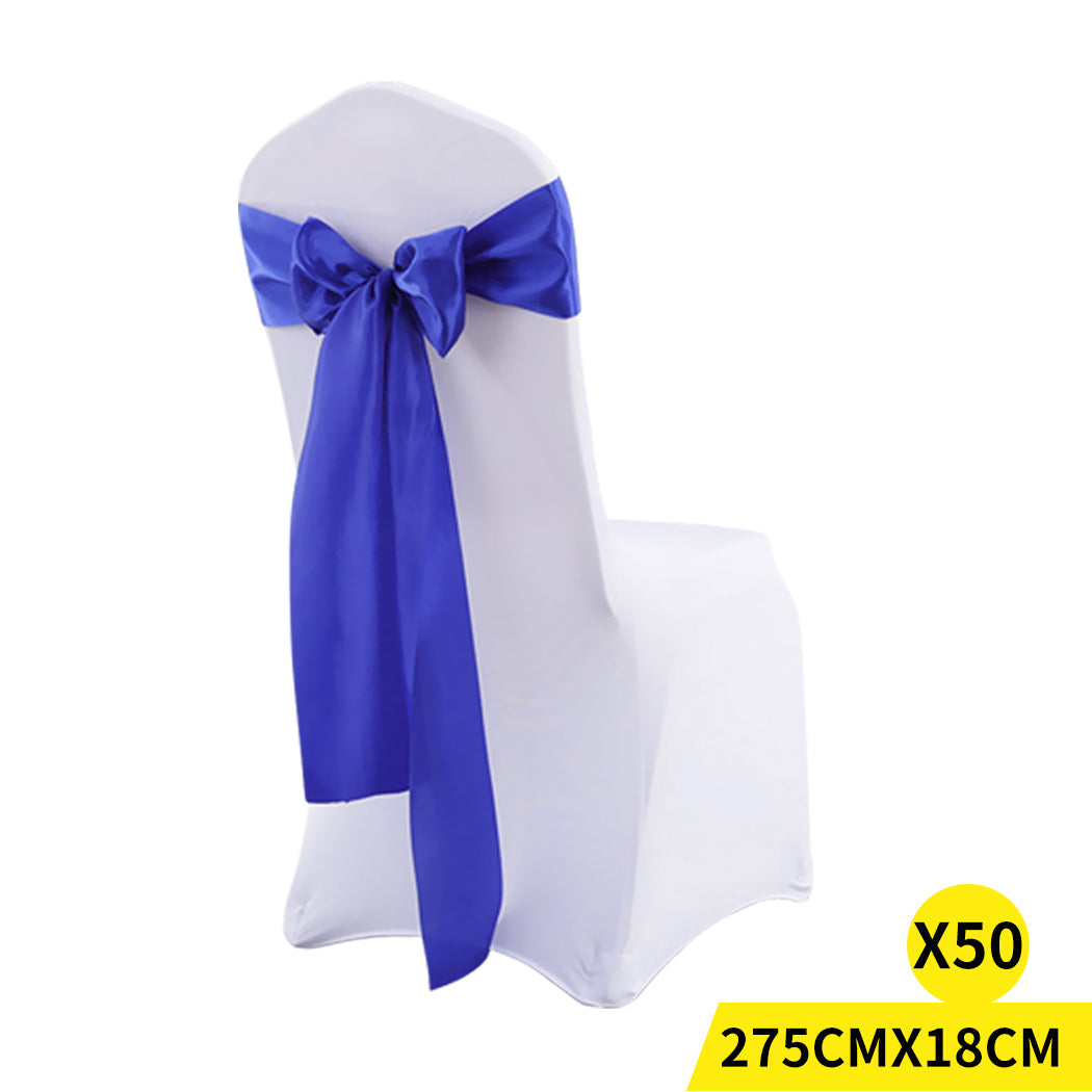 50x Satin Chair Sashes Cloth Cover Wedding Party Event Decoration Table Runner