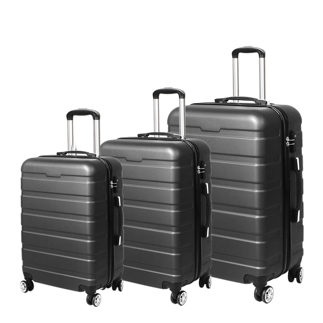 Slimbridge Luggage Suitcase Trolley 3Pcs set 20 24 28 Travel Packing Dark Grey