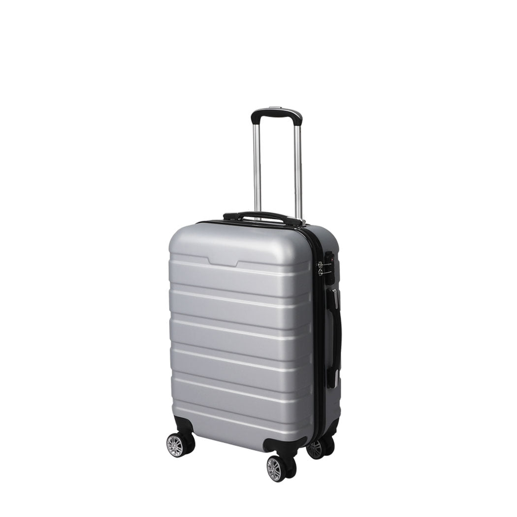 Slimbridge 24" Luggage Suitcase Trolley Travel Packing Lock Hard Shell Silver