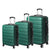 Slimbridge Luggage Suitcase Trolley 3Pcs set 20 24 28 Travel Packing Lock Green