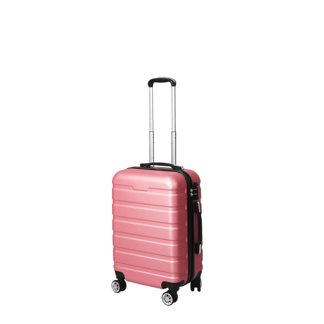 Slimbridge 20&quot; Luggage Suitcase Trolley Travel Packing Lock Hard Shell Rose Gold