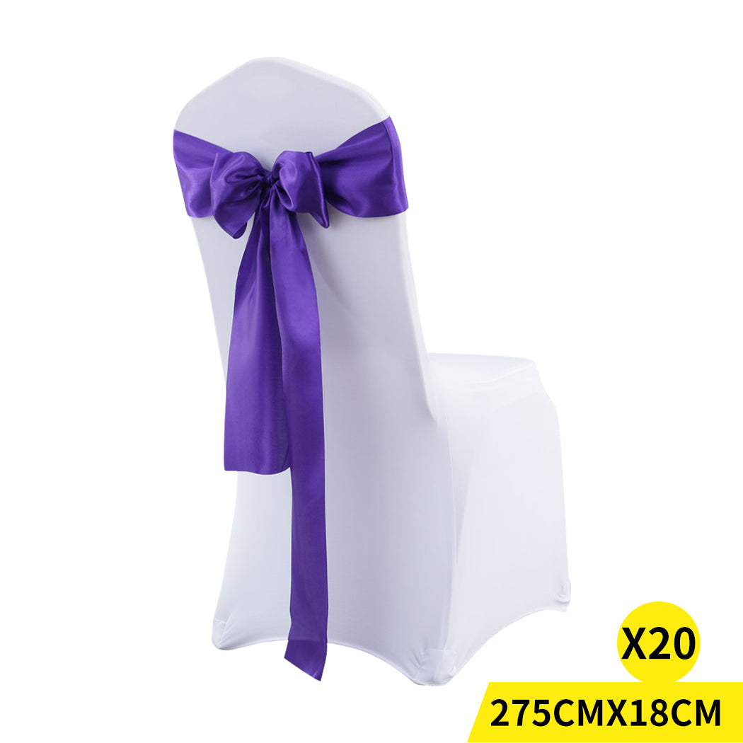 20x Satin Chair Sashes Cloth Cover Wedding Party Event Decoration Table Runner