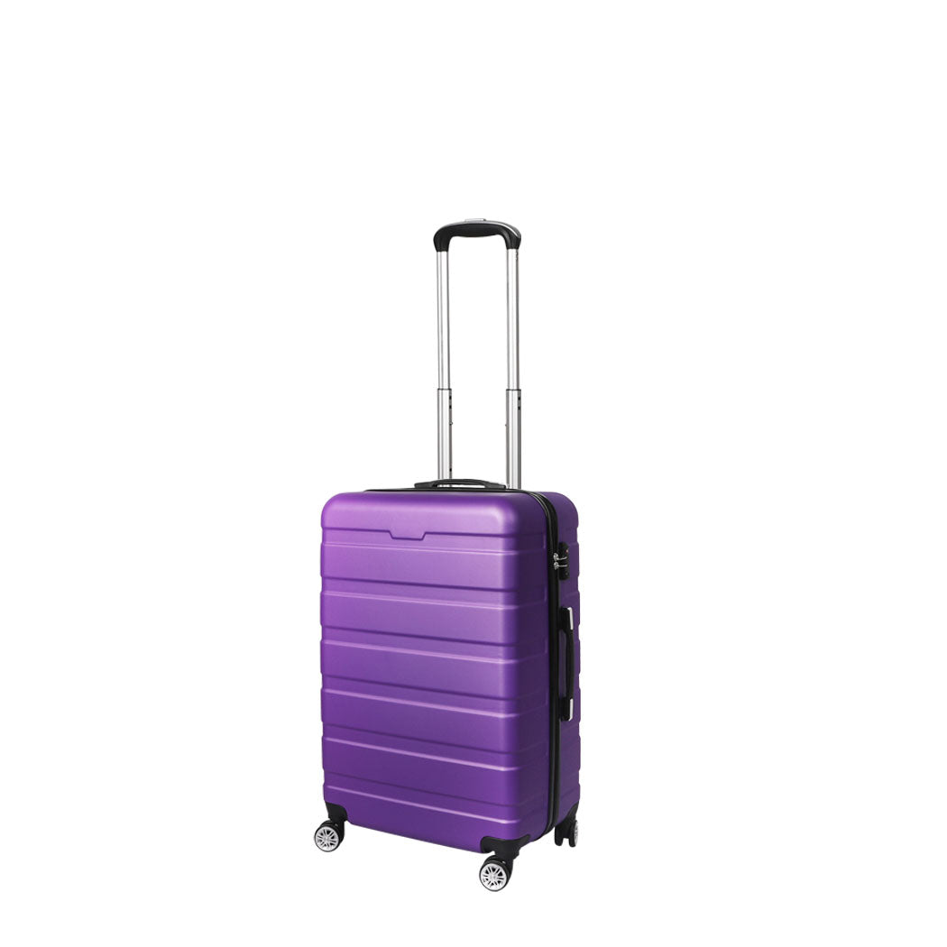 Slimbridge 20&quot; Luggage Suitcase Trolley Travel Packing Lock Hard Shell Purple